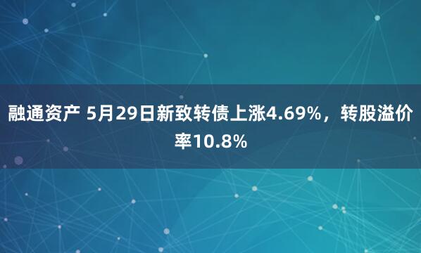 融通资产 5月29日新致转债上涨4.69%，转股溢价率10.8%