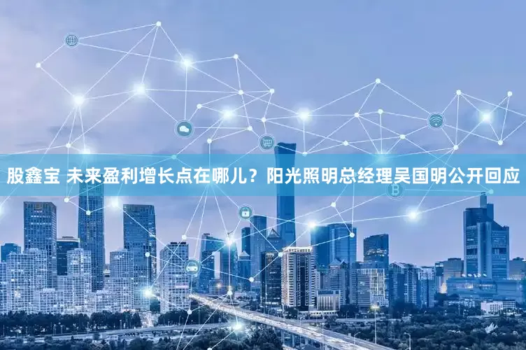 股鑫宝 未来盈利增长点在哪儿？阳光照明总经理吴国明公开回应
